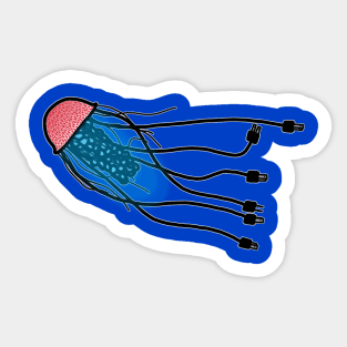 electric jellyfish Sticker